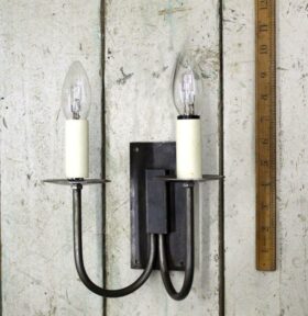 Wall Light - Double Cottage Handforged Antique Iron c/w Wire