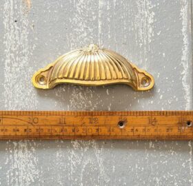 Cup Handle Ridged Sunrise Design Brass TERRANOVA 100mm