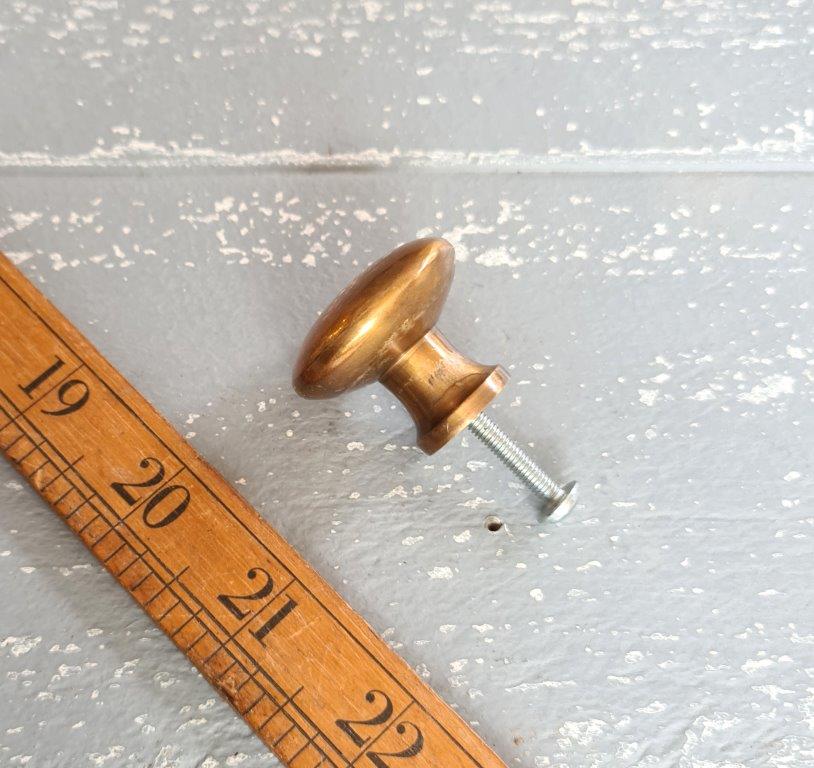 Knob Plain SHAKER ELLIPSE Solid Brass Antique 32mm Dia M4 - Image 4