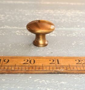 Knob Plain SHAKER ELLIPSE Solid Brass Antique 32mm Dia M4