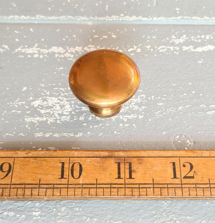 Knob Plain SHAKER ELLIPSE Solid Brass Antique 32mm Dia M4 - Image 3