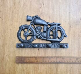 Coat Hook MOTORCYCLE 4 Hooks Cast Antique Iron 210mm