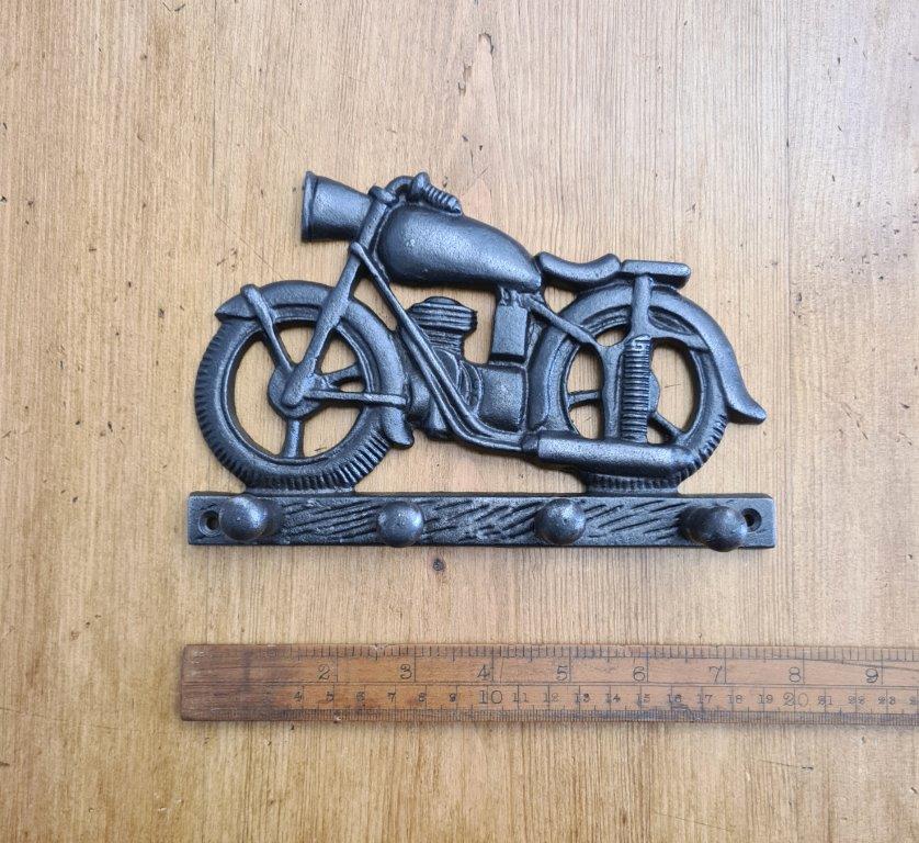 Coat Hook MOTORCYCLE 4 Hooks Cast Antique Iron 210mm