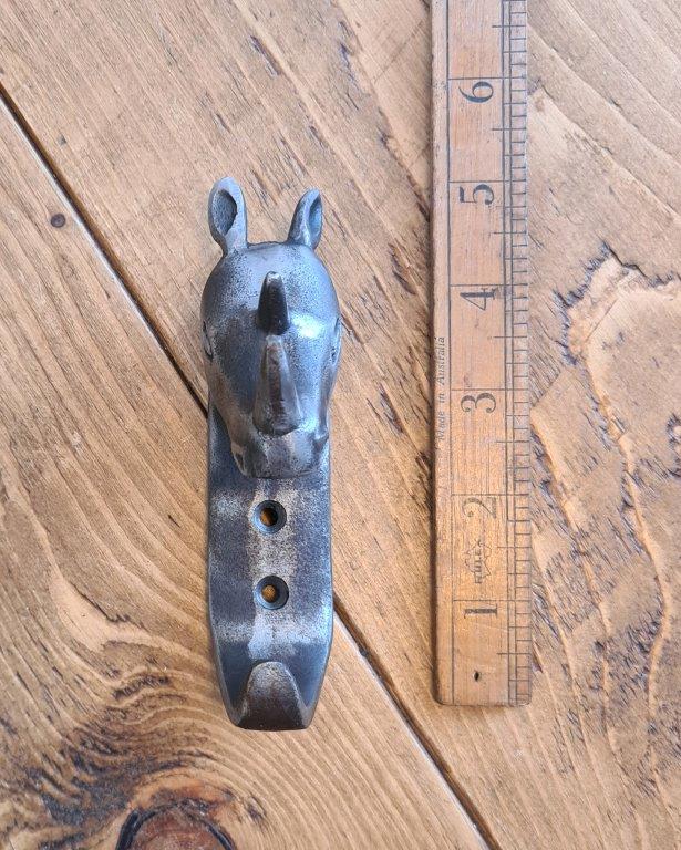 Coat Hook Single RHINOCEROS Cast Antique Iron 125mm - Image 2