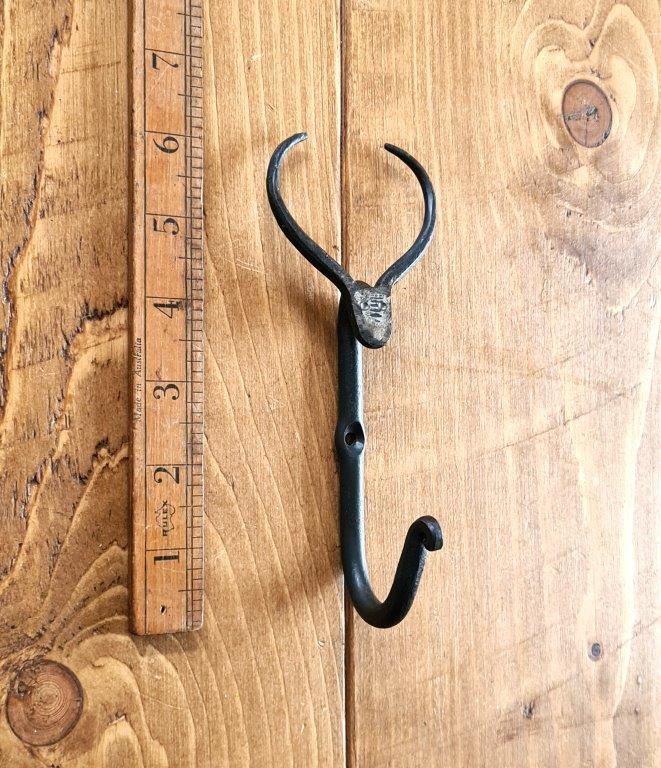 Coat Hook Single WATUSI Hand Forged Antique Iron 145mm