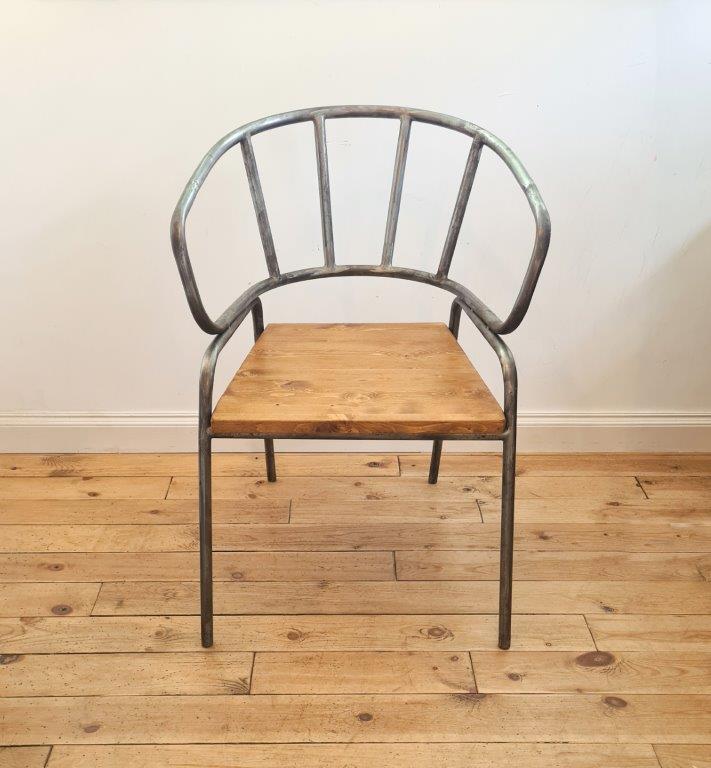 Dining Chair PLAZA Tubular Steel Frame Only (2 Upright Back Supports) Antique Iron TBD - Image 2