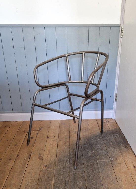 Dining Chair PLAZA Tubular Steel Frame Only (2 Upright Back Supports) Antique Iron TBD