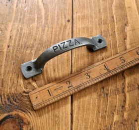Square D Handle PIZZA Cast Antique Iron 120mm