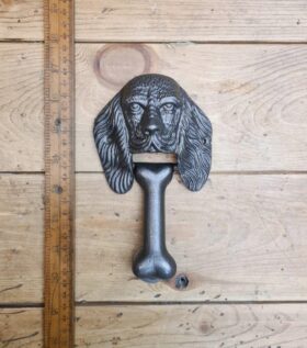 Door Knocker DOG & BONE Cast Antique Iron 100 x 160mm High