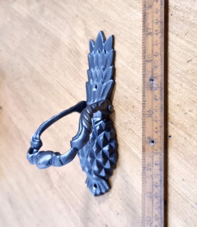 Door Knocker PINEAPPLE Cast Antique Iron 75 x 180mm high - Image 2