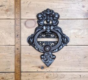 Door Knocker CHERUB Cast Antique Iron 175 x 250mm