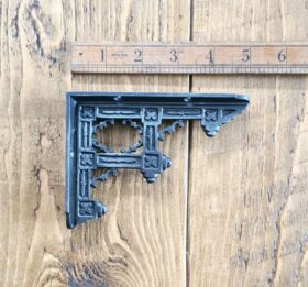 Shelf Bracket TEMPLE Design Cast Antique Iron 90 x 125mm