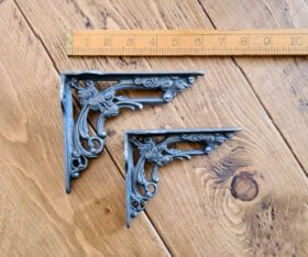 Shelf Bracket Victorian Flower Cast Antique Iron 100 x 125mm