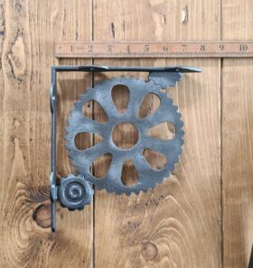 Shelf Bracket COGWHEEL Cast Antique Iron 200 x 220mm