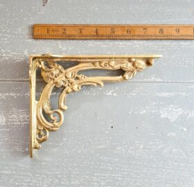 Shelf Bracket Victorian Flower Solid Brass 150mm x 200mm