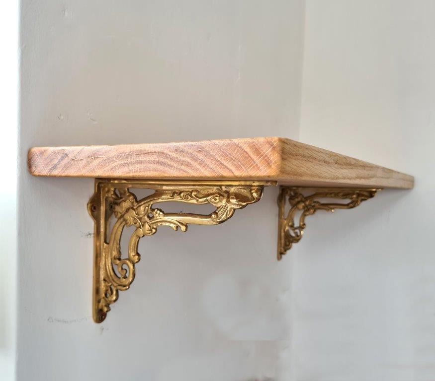 Shelf Bracket Victorian Flower Solid Brass 150mm x 200mm - Image 3