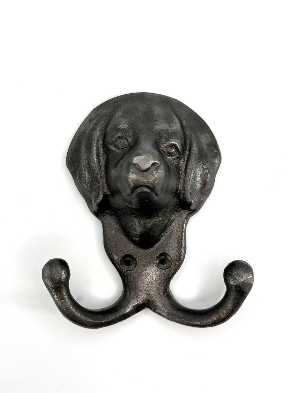 Coat Hook Double DOG FACE Cast Antique Iron 100mm x 115mm High - Image 5