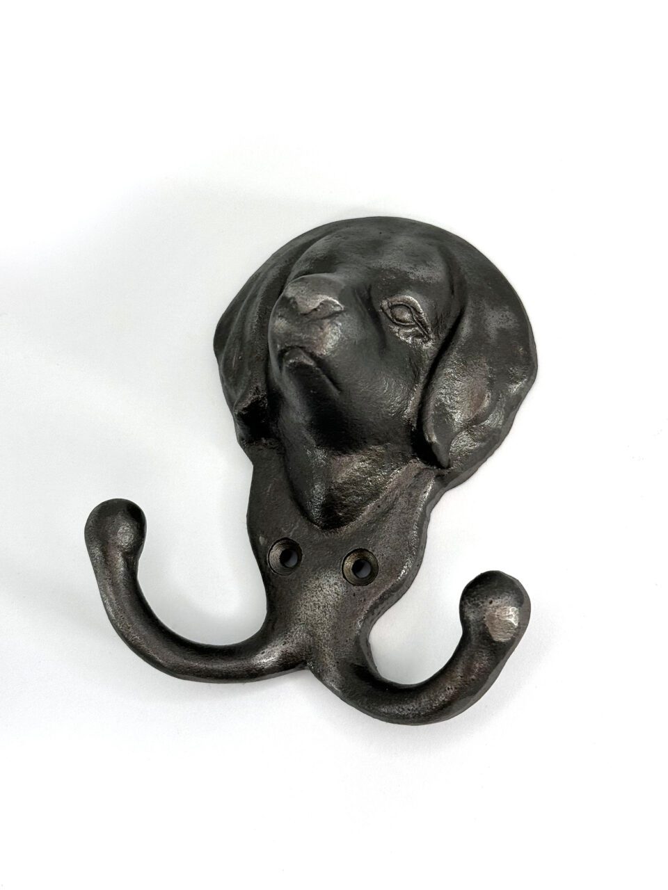 Coat Hook Double DOG FACE Cast Antique Iron 100mm x 115mm High - Image 2
