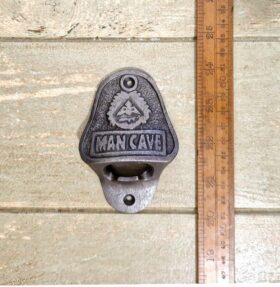 Bottle Opener Wall Mounted MAN CAVE Cast Antique Iron