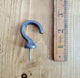 Cup Hook Traditional Small Shouldered Cast Antique Iron 42mm