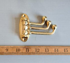 Swivel Hook Triple VICTORIAN Solid Brass 75mm x 100mm