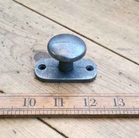Knob Plain Shaker Front Fix with Integral Back Plate Cast Antique Iron 35mm Dia