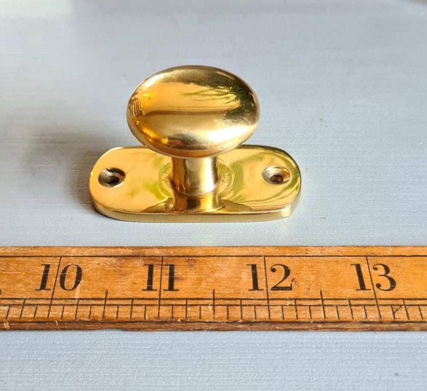 Knob Plain Shaker Front Fix with Integral Back Plate Solid Brass 35mm Dia - Image 2
