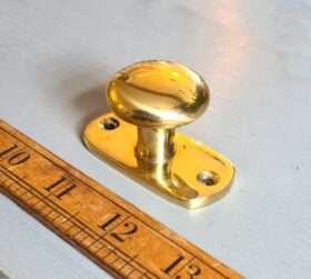 Knob Plain Shaker Front Fix with Integral Back Plate Solid Brass 35mm Dia