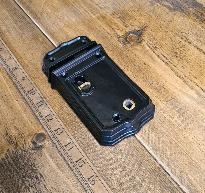 Rim Latch With Slide Bolt Medium Cast Iron Satin Black 150mm / 6" - Image 2