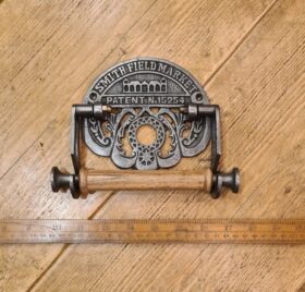 Toilet Roll Holder SMITHFIELD MARKET Antique Iron & Wood 150 x 200