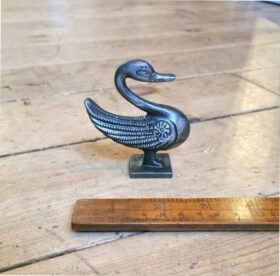 Paperweight Ornament SWAN Cast Antique Iron 75mm