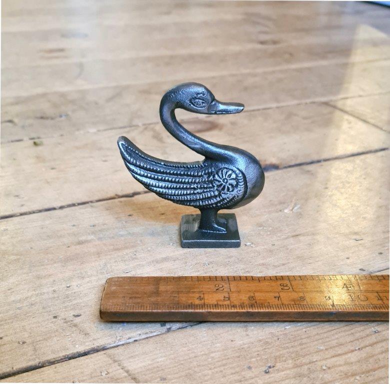 Paperweight Ornament SWAN Cast Antique Iron 75mm