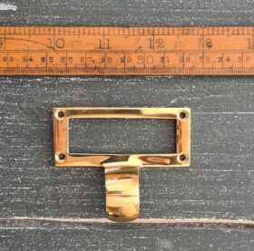 Library Label Card Frame Small c/w Finger Pull Lugs Solid Brass 70 x 60mm