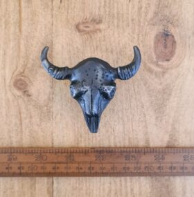 Knob Cupboard RAM'S SKULL Cast Antique Iron 80mm x 70mm