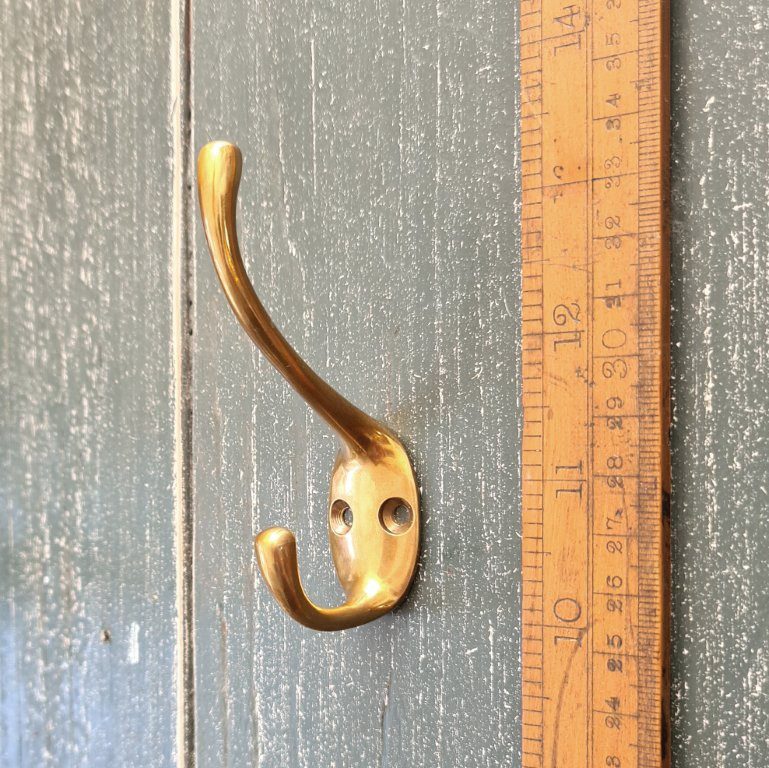 Hat & Coat Hook TIMELESS Solid Brass Antiqued 95mm