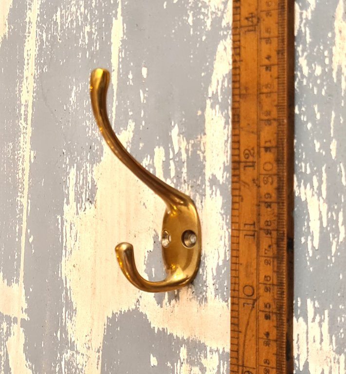 Hat & Coat Hook TIMELESS Solid Brass Antiqued 95mm - Image 2