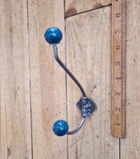 Hat & Coat Hook Large Rosette Double Dark Green (Racing Green) Ceramic 215mm