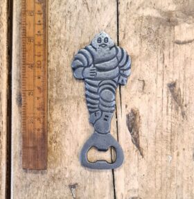Bottle Opener Hand Held MICHELIN MAN Cast Antique Iron 100mm