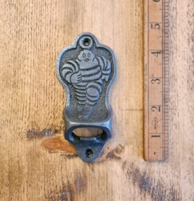 Bottle Opener Wall Mounted MICHELIN MAN Cast Antique Iron