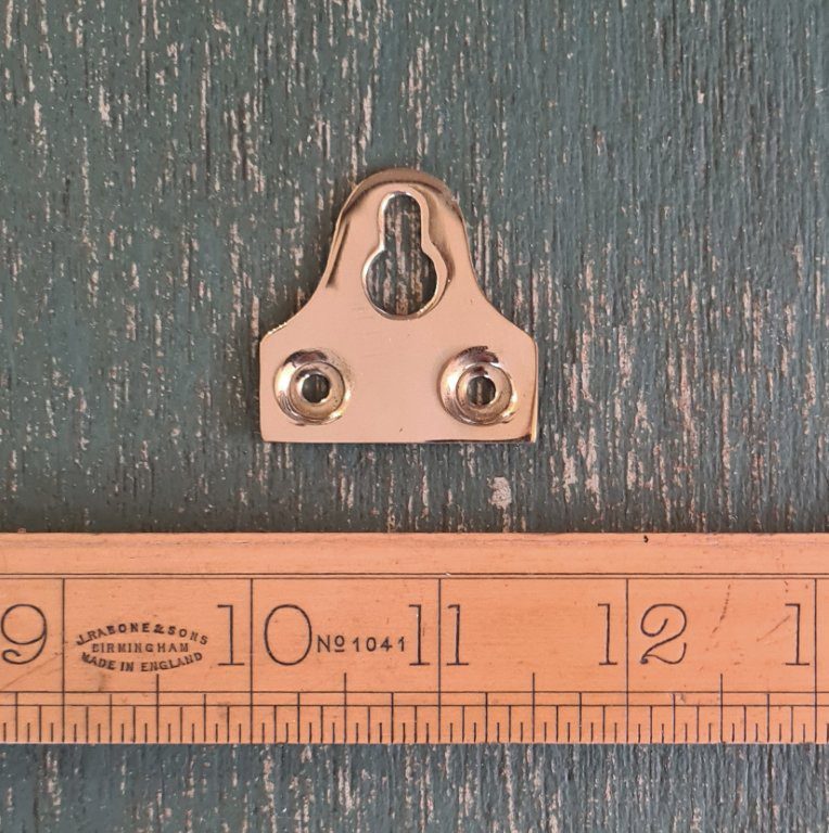 Mirror Picture Plate Keyhole Polished Brass 38mm