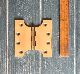 PARLIAMENT Hinge 5 Knuckle 4" x 4" Solid Polished Brass