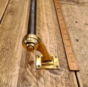 Pull Handle Pub Door ROYAL OAK Sq Base 1 Pair Solid Brass 80mm Projection (Handed) - TBD