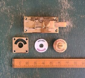 Toilet Door Privacy Latch Vacant  Engaged Sign + Keep Solid Brass 100mm Body (+C302?)