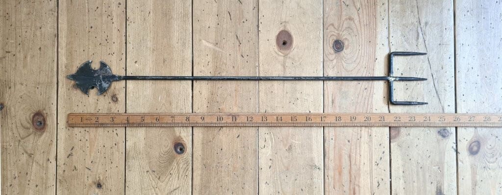 Toasting Fork Triple Disc Shape Antique Black 600mm
