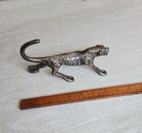 Leopard Handle (single) for Olive Cheese Board Cast Antique Brass 190 x110mm Cheetah