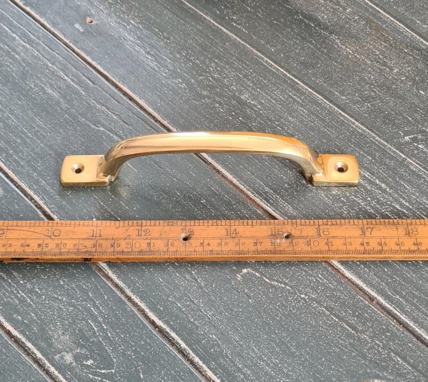Square D Handle Cast Solid Brass Polished 180mm
