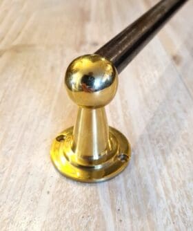 Pull Handle Pub Door Towel Rail Ends Round Base 1 PAIR Solid Brass 65mm (non-handed)