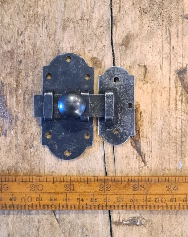 Cupboard Slide Bolt Unsprung Steel Antique Iron 80mm x 70mm