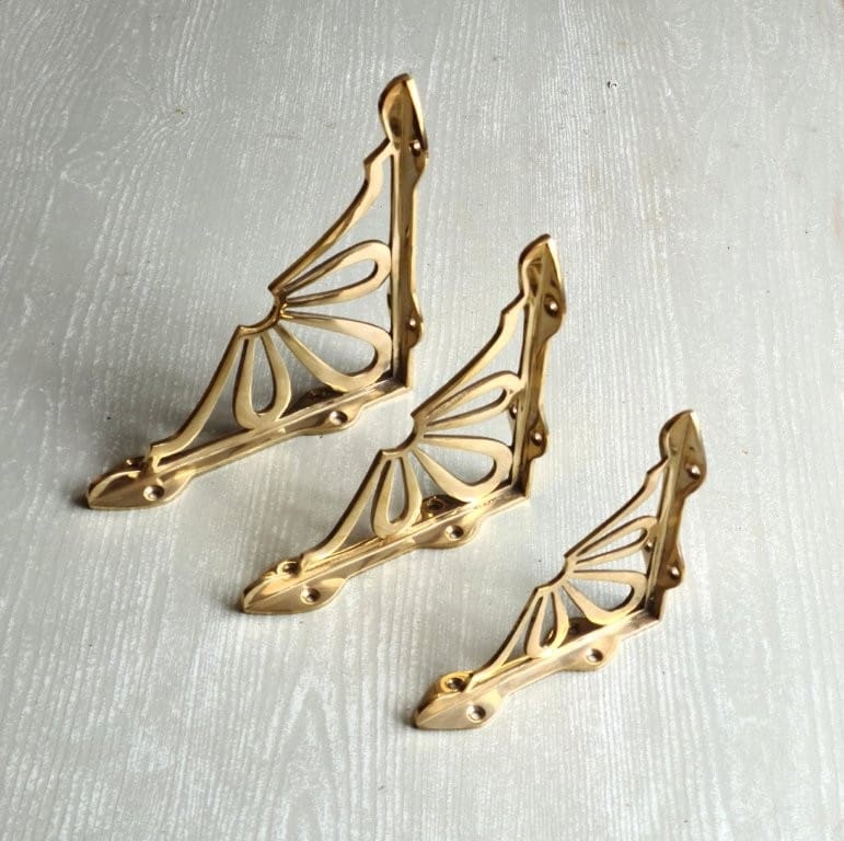 Shelf Bracket DAISY Design Solid Brass 120 x 120mm - Image 2