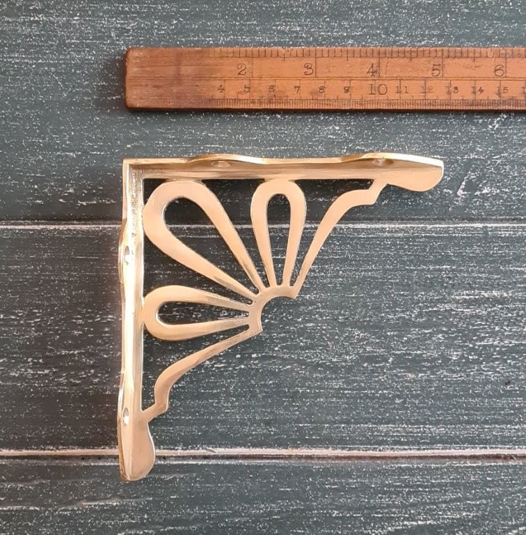 Shelf Bracket DAISY Design Solid Brass 120 x 120mm